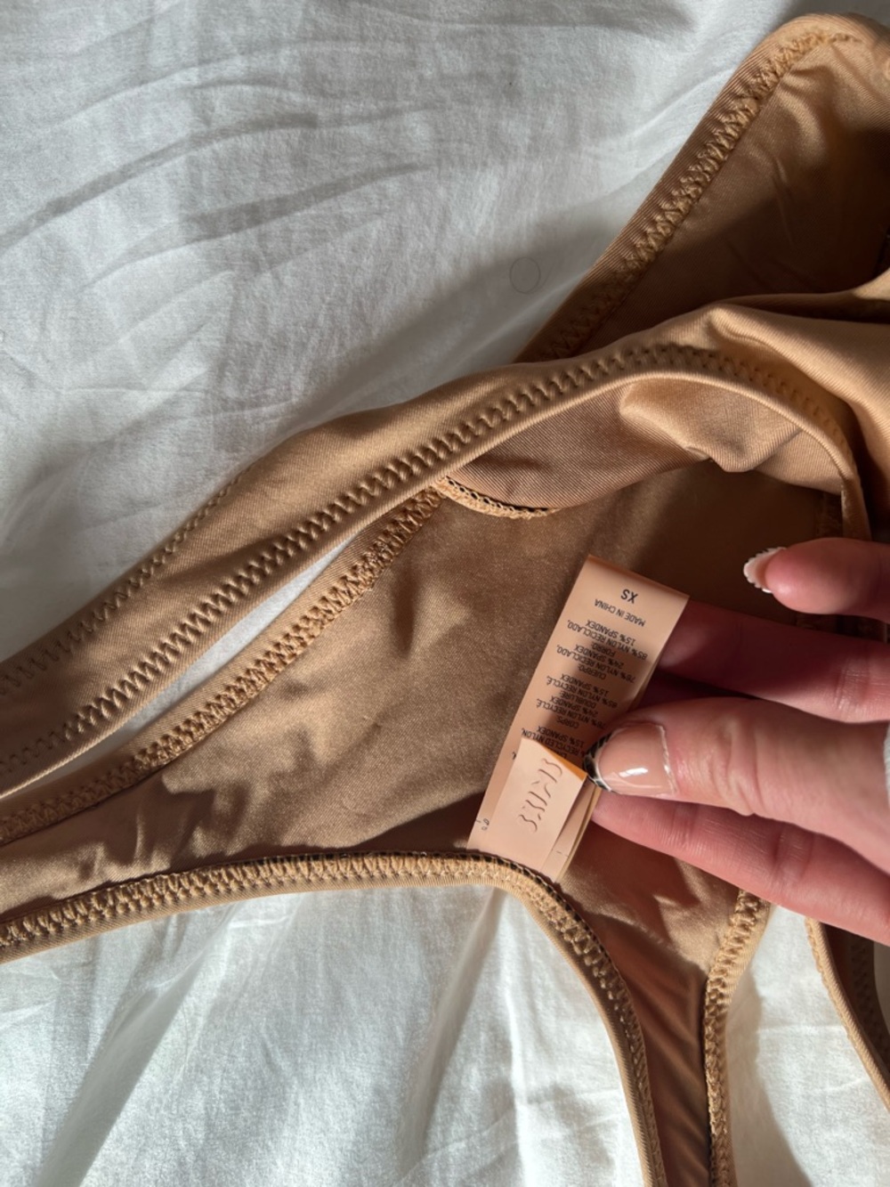 SKIMS Tan Three-Piece Bikini Set - Picture 4 of 5